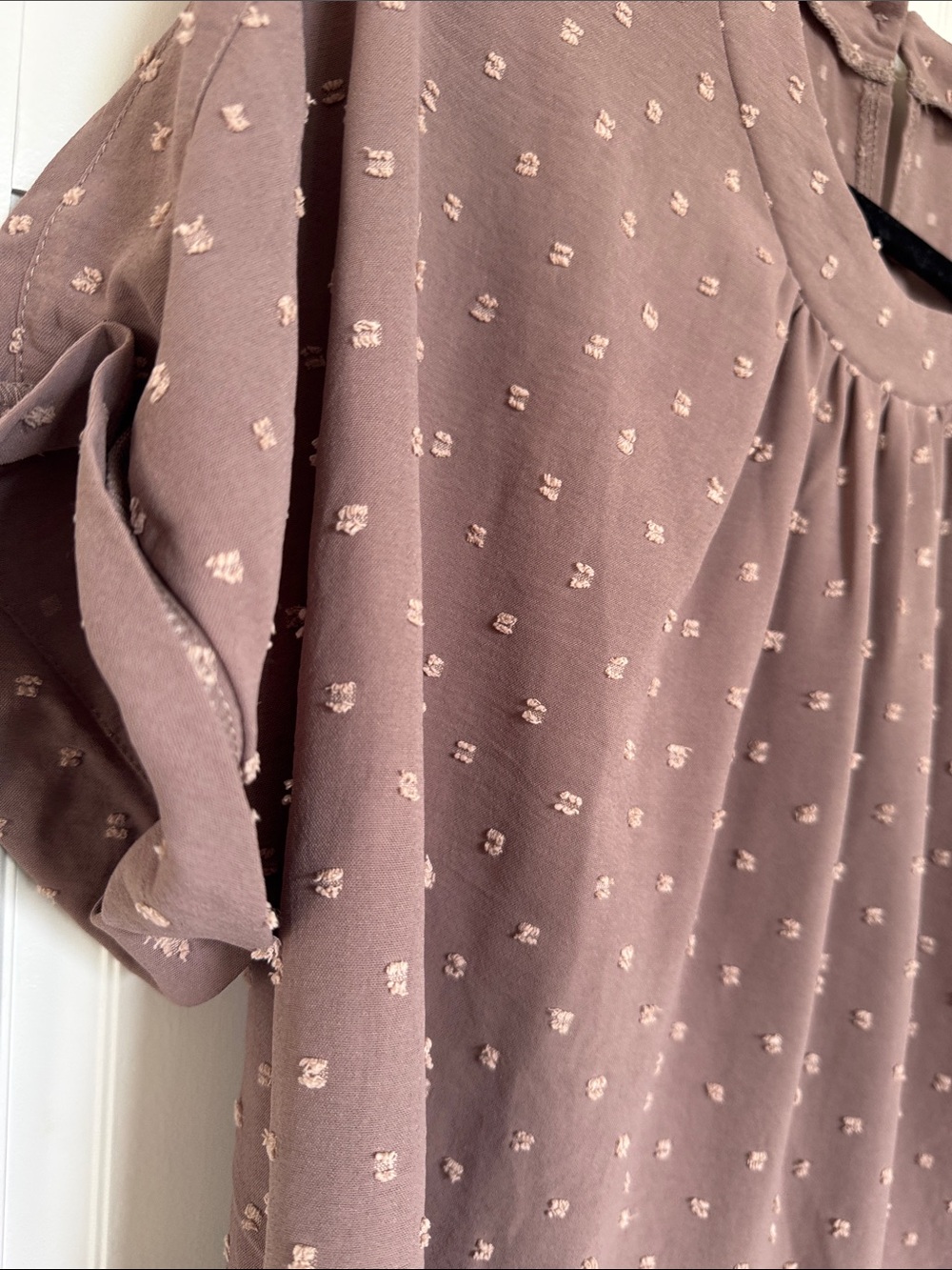 Women's Dusty Mauve Short-Sleeve Blouse - Picture 6 of 8